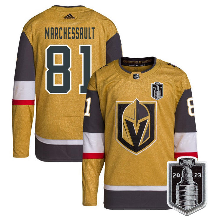 Vegas Golden Knights #81 Jonathan Marchessault Gold 2023 Stanley Cup Final Stitched Jersey