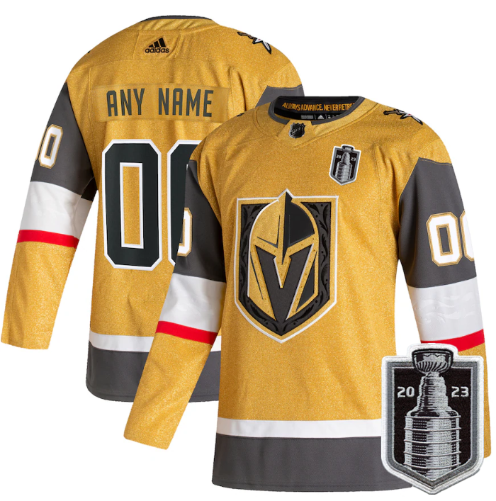 Vegas Golden Knights Customized Gold 2023 Stanley Cup Final Stitched Jersey