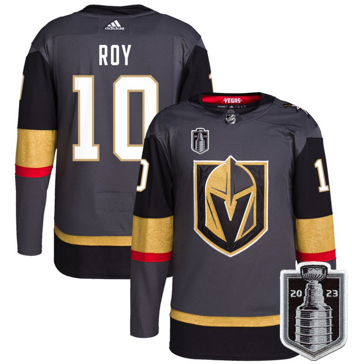 Vegas Golden Knights #10 Nicolas Roy Gray 2023 Stanley Cup Final Stitched Jersey