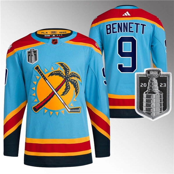 Florida Panthers #9 Sam Bennett Blue 2023 Stanley Cup Final Reverse Retro Stitched Jersey