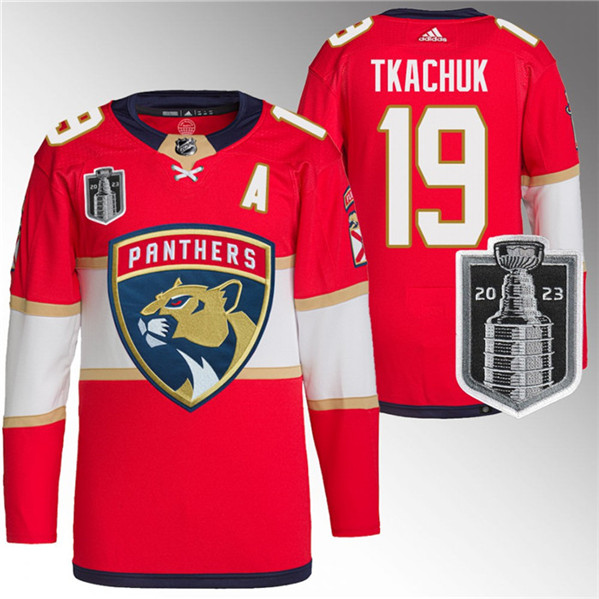 Florida Panthers #19 Matthew Tkachuk Red 2023 Stanley Cup Final Stitched Jersey