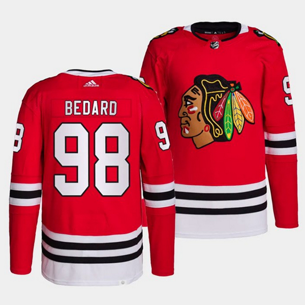 Chicago Blackhawks #98 Connor Bedard Red Stitched Jersey