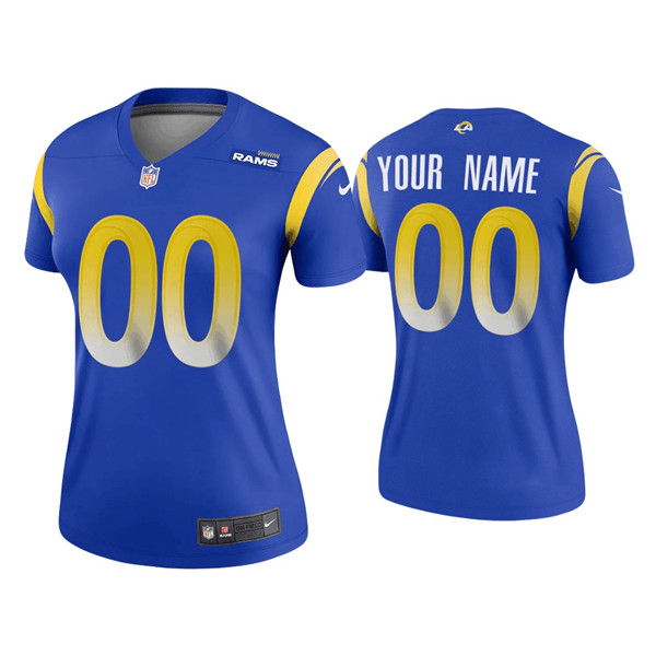 Women's Los Angeles Rams ACTIVE PLAYER Custom 2020 New Blue Stitched Jersey