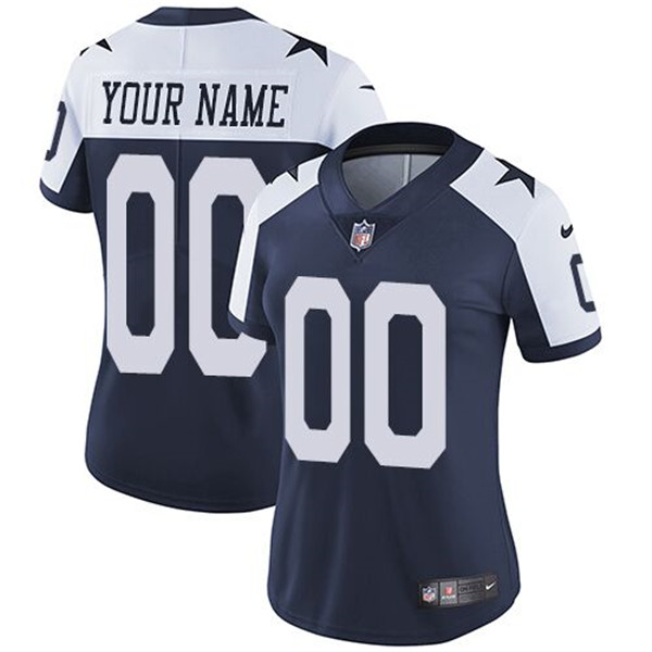 Women's Dallas Cowboys ACTIVE PLAYER Custom Navy Blue Thanksgiving Limited Stitched Jersey