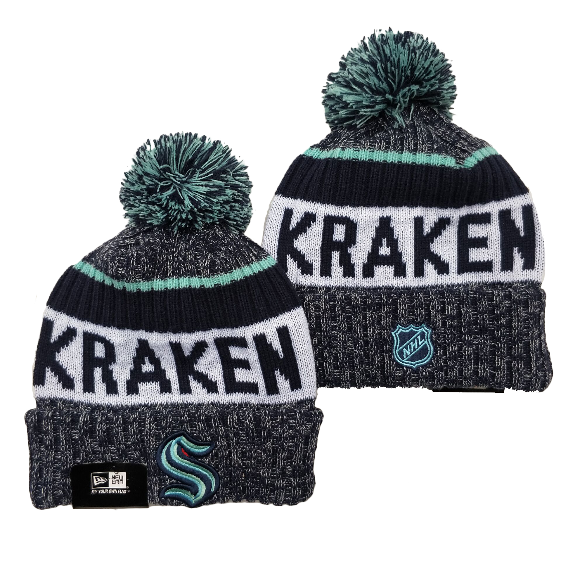 Seattle Kraken Knit Hats -1