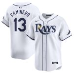 Tampa Bay Rays #13 Junior Caminero White 2024 Home Limited Stitched Jersey