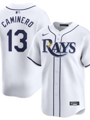Tampa Bay Rays #13 Junior Caminero White 2024 Home Limited Stitched Jersey