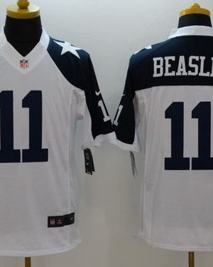 Cowboys #11 Cole Beasley White Thanksgiving Throwback Stitched Limited Nike Jersey