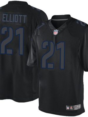 Cowboys #21 Ezekiel Elliott Black Stitched Impact Limited Nike Jersey