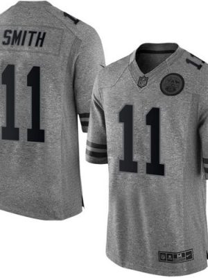 Chiefs #11 Alex Smith Gray Stitched Limited Gridiron Gray Nike Jersey