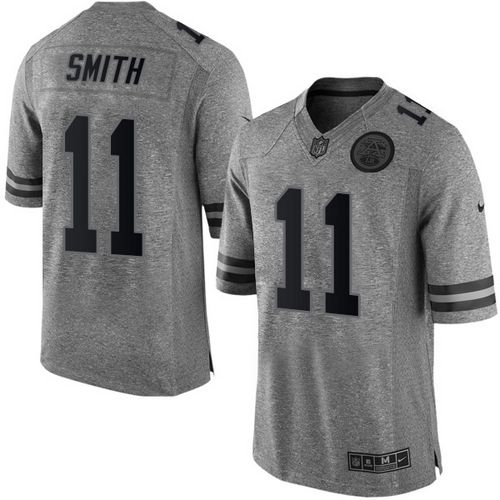 Chiefs #11 Alex Smith Gray Stitched Limited Gridiron Gray Nike Jersey