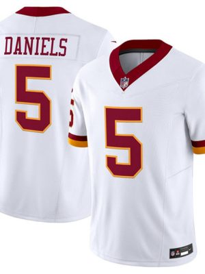 Washington Commanders #5 Jayden Daniels White 2025 F.U.S.E. Throwback Vapor Limited Football Stitched Jersey