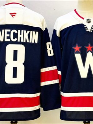 Washington Capitals #8 Alexander Ovechkin Navy With C Patch Stitched Jersey