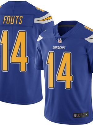 Chargers #14 Dan Fouts Electric Blue Stitched Limited Rush Nike Jersey