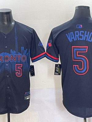 Toronto Blue Jays #5 Daulton Varsho Navy 2024 City Connect Limited Stitched Jersey