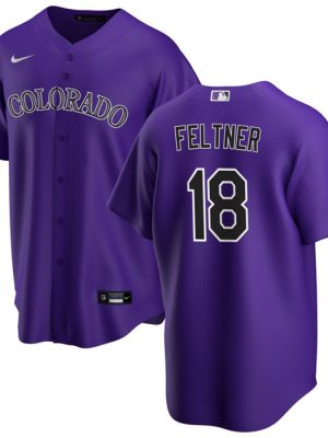 Colorado Rockies #18 Ryan Feltner Purple Stitched Jersey