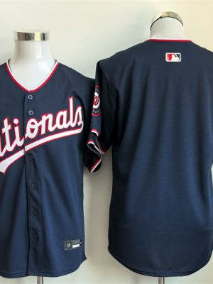 Washington Nationals Blank Navy Stitched Jersey
