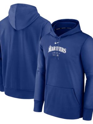 Seattle Mariners Royal Collection Practice Performance Pullover Hoodie