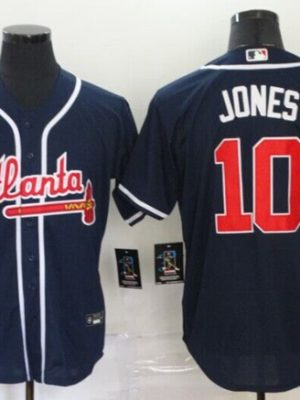 Atlanta Braves #10 Chipper Jones Navy Cool Base Stitched Jersey