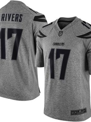 Chargers #17 Philip Rivers Gray Stitched Limited Gridiron Gray Nike Jersey