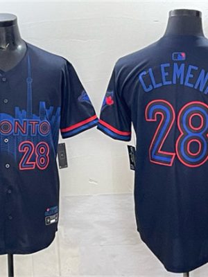 Toronto Blue Jays #28 Ernie Clement Navy 2024 City Connect Limited Stitched Jersey