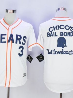 Bad News Bears Button Down #3 Kelly Leak White Movie Stitched Baseball Jersey
