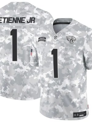 Jacksonville Jaguars #1 Travis Etienne Jr. Arctic Camo 2024 F.U.S.E. Salute To Service Limited Stitched Jersey
