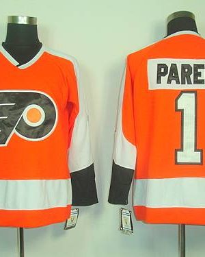 Flyers #1 Bernie Parent Orange CCM Throwback Stitched Jersey