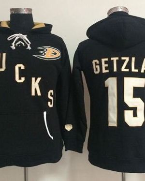Anaheim Ducks #15 Ryan Getzlaf Black Women's Old Time Heidi NHL Hoodie