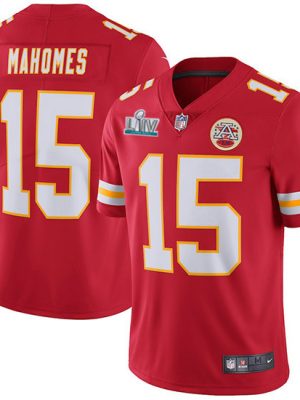 Chiefs #15 Patrick Mahomes Super Bowl LIV Red Vapor Untouchable Limited Stitched Jersey