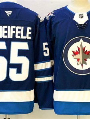 Winnipeg Jets #55 Mark Scheifele Navy 2024-25 With A Patch Home Stitched Jersey