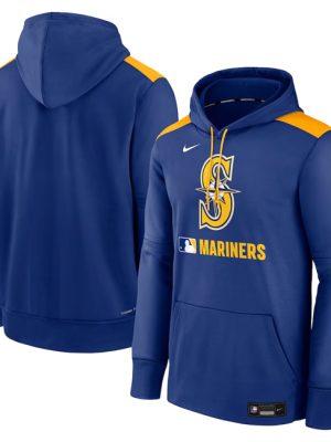 Seattle Mariners Royal Collection Performance Pullover Hoodie