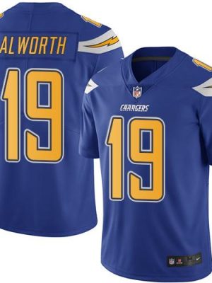 Chargers #19 Lance Alworth Electric Blue Stitched Limited Rush Nike Jersey