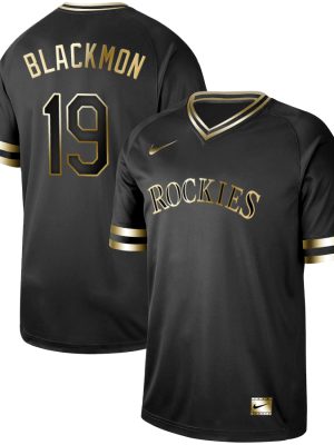 Colorado Rockies #19 Charlie Blackmon Black Gold Stitched Jersey