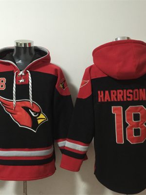 Arizona Cardinals #18 Marvin Harrison Jr. Black Ageless Must-Have Lace-Up Pullover Hoodie
