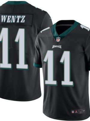 Eagles #11 Carson Wentz Black Stitched Limited Rush Nike Jersey
