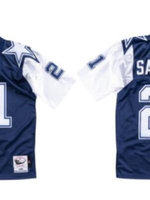 Cowboys #21 Deion Sanders Navy 1995 Stitched Jersey