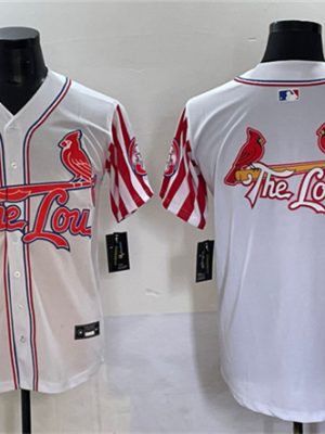 St. Louis Cardinals Team Big Logo White Independence Day Vapor Premier Limited Stitched Jersey