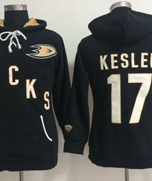 Anaheim Ducks #17 Ryan Kesler Black Women's Old Time Heidi NHL Hoodie