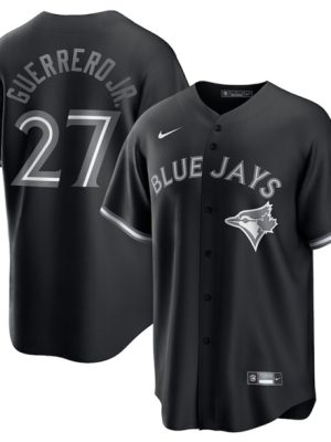 Toronto Blue Jays #27 Vladimir Guerrero Jr. Black Lights Out Limited Stitched Jersey