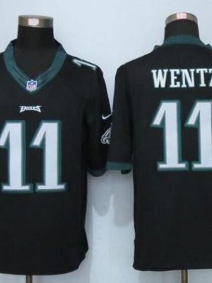 Eagles #11 Carson Wentz Black Alternate Stitched New Limited Nike Jersey