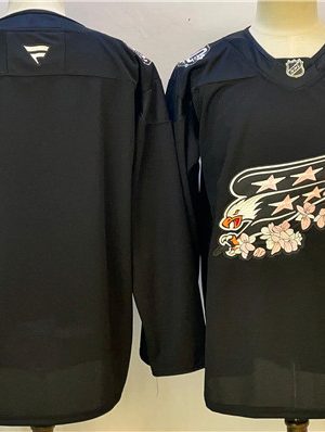 Washington Capitals Blank Black Cherry Blossom Stitched Jersey
