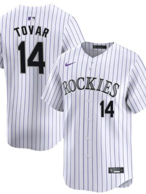 Colorado Rockies #14 Ezequiel Tovar White White Home Limited Stitched Jersey