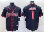 Arizona Cardinals #1 Kyler Murray Black With Patch Cool Base Stitched Jersey