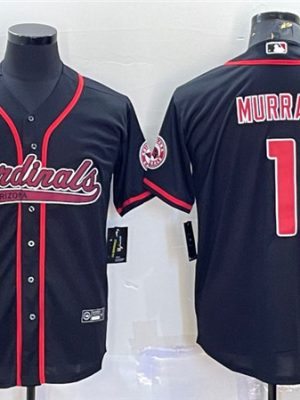 Arizona Cardinals #1 Kyler Murray Black With Patch Cool Base Stitched Jersey