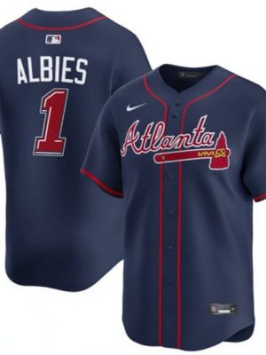 Atlanta Braves #1 Ozzie Albies Navy 2025 Speedway Classic Alternate Limited Stitched Jersey
