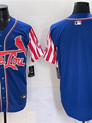 St. Louis Cardinals Blank Royal Independence Day Vapor Premier Limited Stitched Jersey