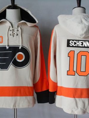 Flyers #10 Brayden Schenn Cream Sawyer Hooded Sweatshirt Stitched Jersey