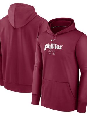 Philadelphia Phillies Burgundy Collection Practice Performance Pullover Hoodie
