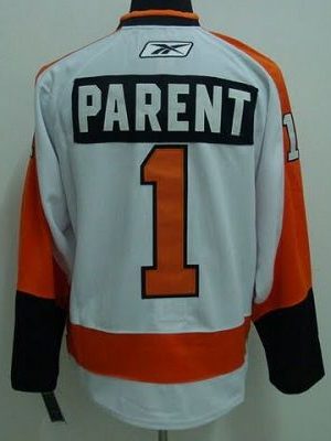 Flyers #1 Bernie Parent Stitched Winter Classic White Jersey